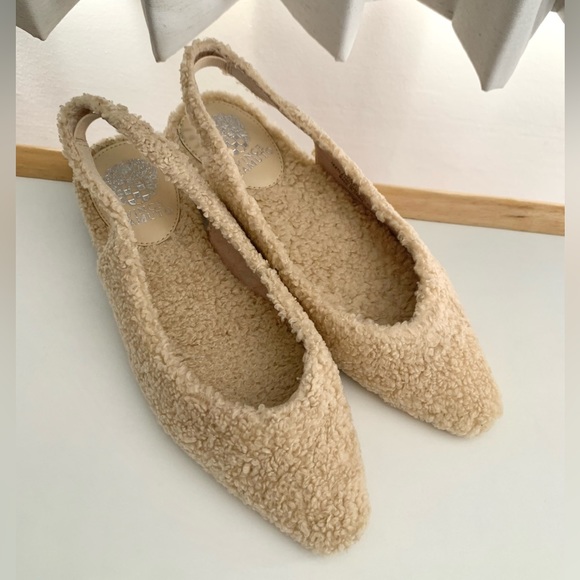 Like New/ VINCE CAMUTO Fluffy Pumps, Back Strap, size 5.5, Natural Beige color - Picture 3 of 8